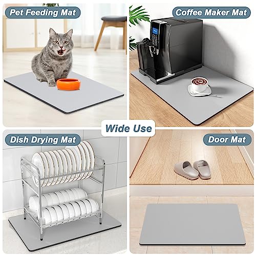 Coffee Mat 12"x19" Coffee Bar Mat for Coffee Station Accessories and Organizer (A-Space Gray / 12" x 19")