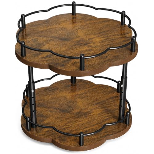 2 Tier Lazy Susan Spice Rack Organizer for Cabinet (Vintage)