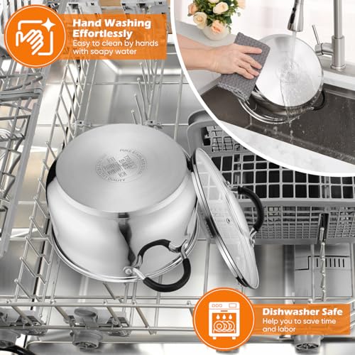 8 Quart Stainless Steel Stock Pot (8 Quarts)