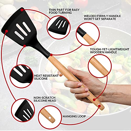 Kitchen Utensils Set of 12 (12 Pieces / Black)
