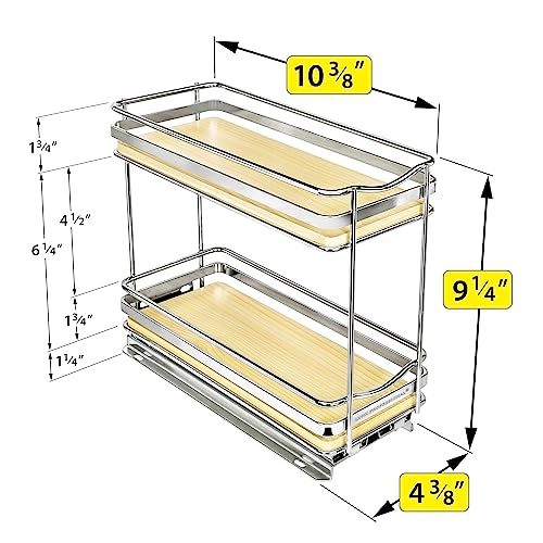 lite™ Pull Out Spice Organization for Cabinets (Wood / 4-1/4" - 2 Tier)