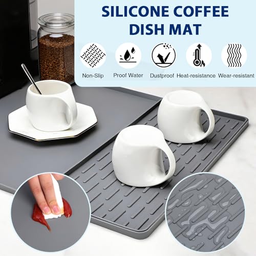 Silicone Coffee Mat 24" x 16" (Gray / 24" x 16")