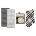 Home Sweet Farmhouse Kitchen Collection (Black / Potholder/Oven Mitt/Dishtowel Set)