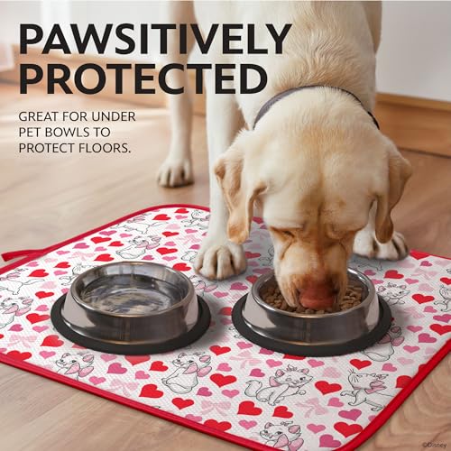 Disney Aristocats Dish Drying Mat for Kitchen Counter (16" x 18" / Aristocats Red)