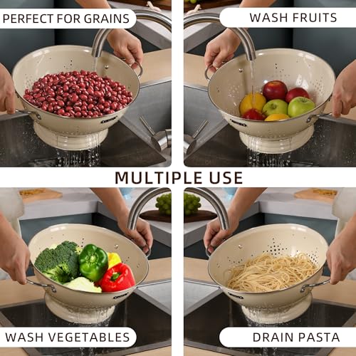 Metal Colander 2 Pack (Almond Cream)