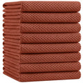 100% Cotton Oversized Waffle Weave Kitchen Towels 8 (Rust / 20 X 28 - 8 Pack)