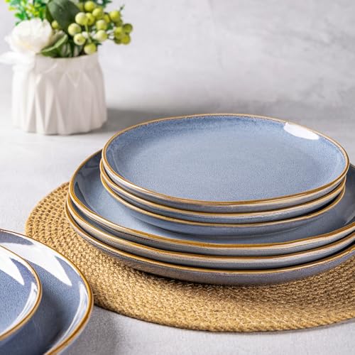 Ceramic Dinnerware Sets for 8 (Reactive Blue / Service for 8)