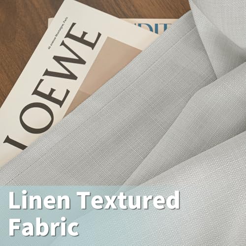 63 Inch Light Grey Semi Sheer Linen Curtains for Bedroom 2 Panels (52"W x 63"L (Pack of 2) / Silver Grommet-light Grey)