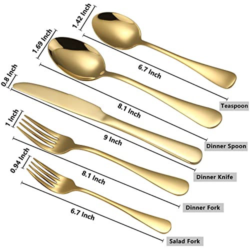 Gold Silverware Set for 4 (Gold)