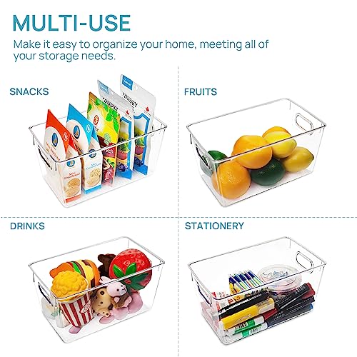 2 Pack Clear Storage Bins (M(10"×6"×5"))