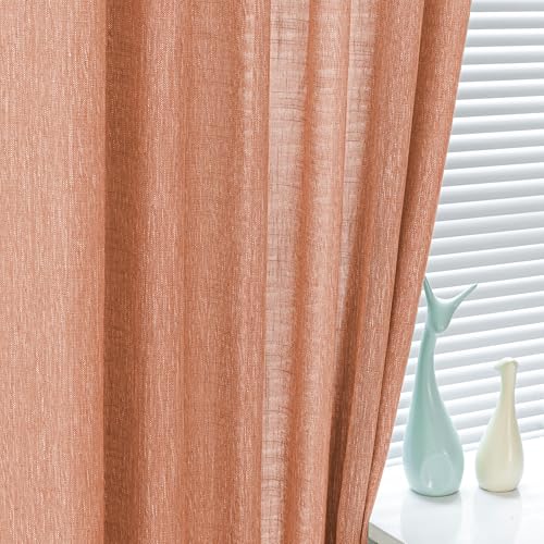 90 Inch Burnt Orange Curtains for Living Room (50"W x 90"L (Pack of 2) / Burnt Orange)