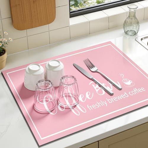 Dish Drying Mat (Pink / 12" X 20")