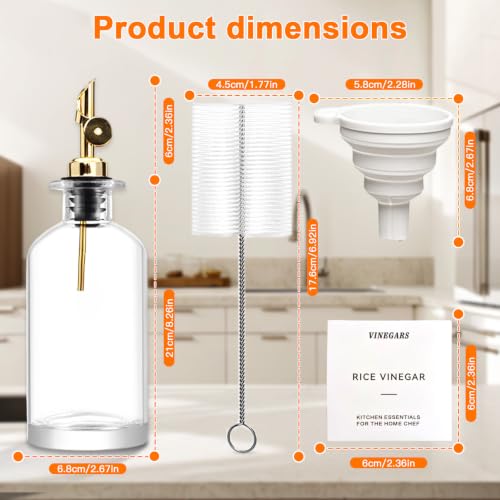 350 ML Premium Olive Oil Dispenser Bottles for Kitchen with Pourer