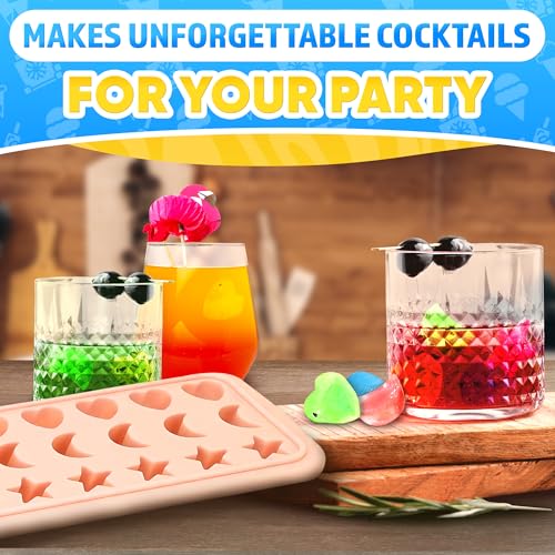 Cute Ice Cube Tray with Lid (Ice Cube Tray Hearts & Stars)