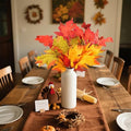 6 Pcs Fall Leaves Stem Artificial Orange Flowers Maple Leaves BranchesPlants Fake Autumn Stem for Vase Home Farmhouse Thanksgiving Table Centerpiece Fireplace Halloween Décor (6 Pc Fall Leaves Stems / Fall Garland)