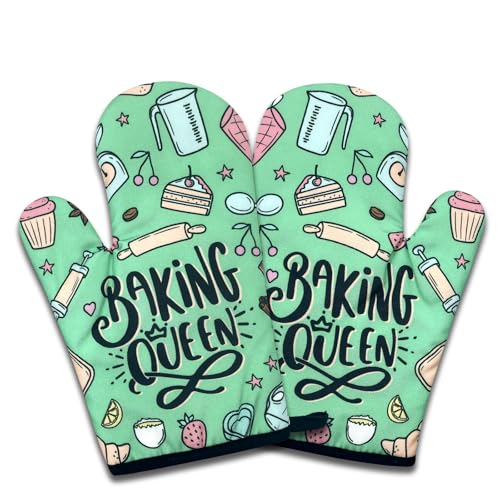 2 Pack Funny Baking Oven Mitts for Women