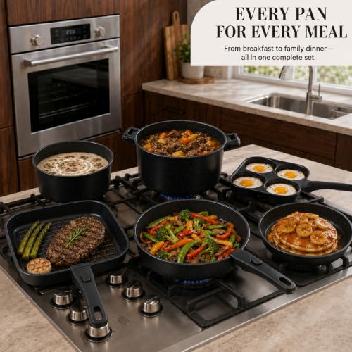 30 Piece Nonstick Pots and Pans Set (Black / 30 Pack)