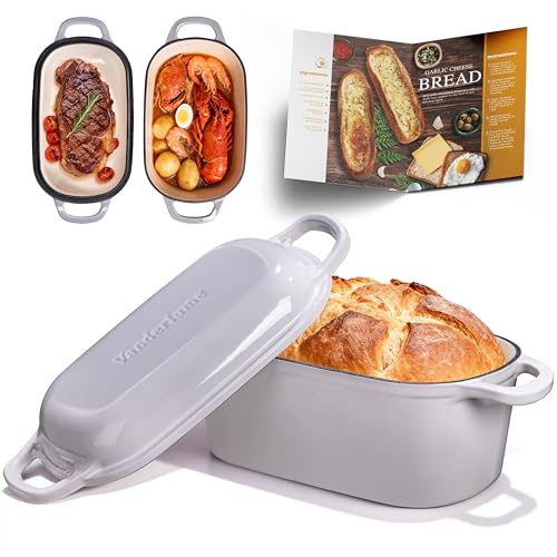 4.6 Quart Oval Dutch Oven for Bread Baking (Oyster Grey)