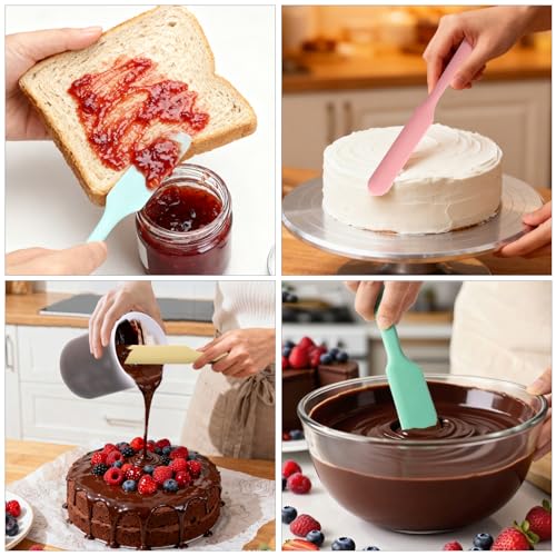 Silicone Chocolate Melting Cup Set with 6 Silicone Measuring Cups (Jar Spatulas*4 +250ml*2+350ml*2+600ml+1L)