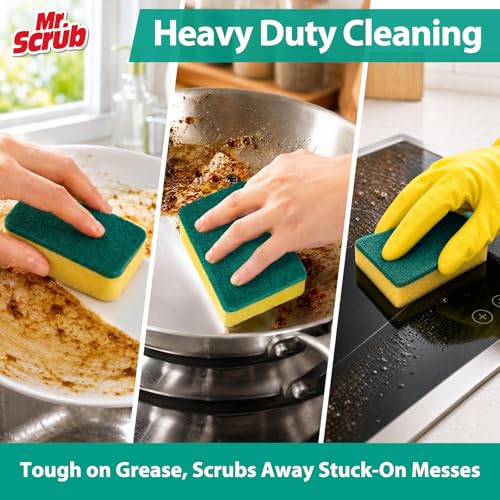 Sponges Kitchen Scrub Dish Sponge Scouring Pad (48 Pack)