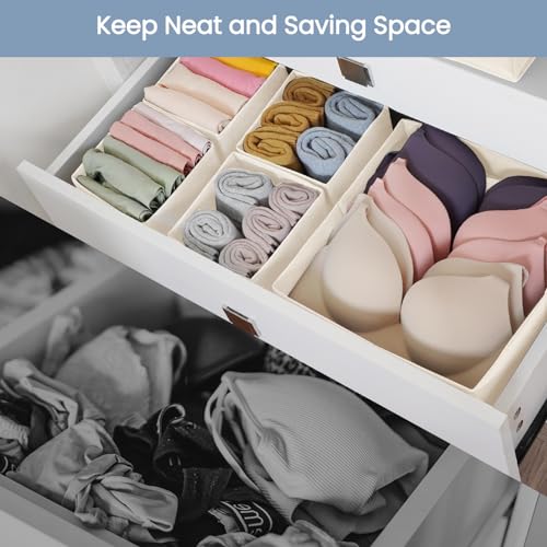 Drawer Organizer Clothes (Beige / 16 Pack)