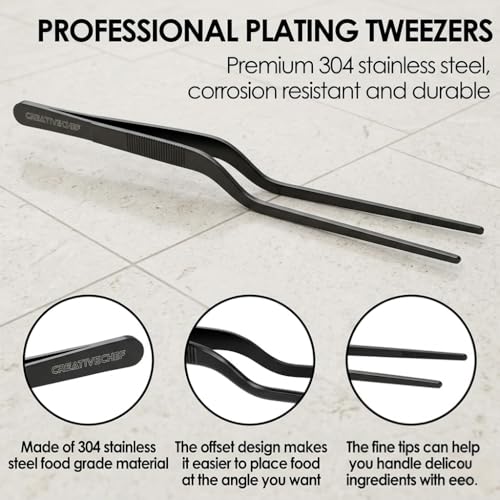 8 Inch Curved Stainless Steel Precision Kitchen Cooking Multi (Black)