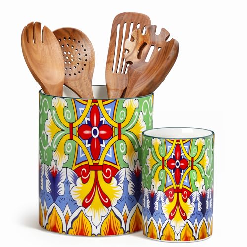 7.3"+5.5" Utensil Holder (Golden Bloom)