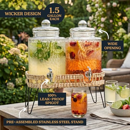 Beverage Dispensers (Clear-Wicker Design)