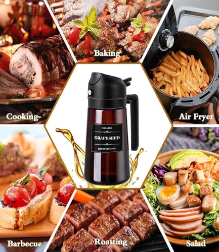 16oz 470ml Olive Oil Sprayer for Cooking (1PC Brown)