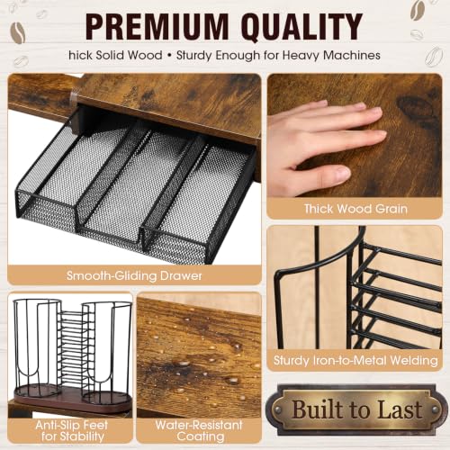 3 tier Coffee Station Organizer (Brown)