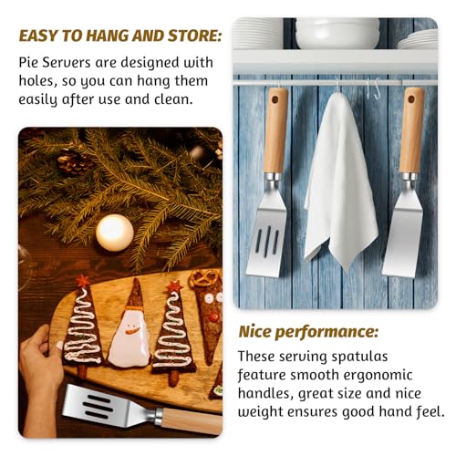 2 Pcs Mini Spatula Set for Desserts Brownies (Solid,Slotted / Wooden)