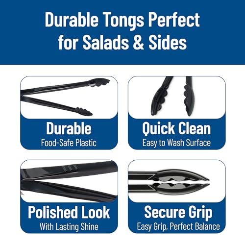 471203 Carly Salad Tong (12" Utility Tong / 12 Pack / Black)