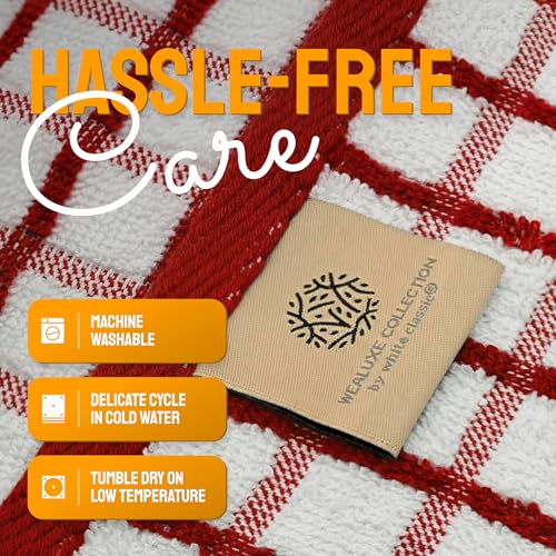 Premium Dish Towels for Kitchen (Red / Dish Towels 8-Pack, 16x26 Inches)