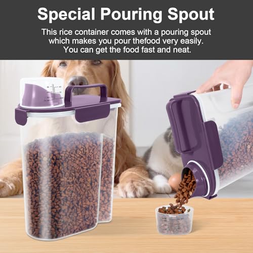 5 7Lbs Airtight Pet Storage Container (Purple / 5L-1pack)