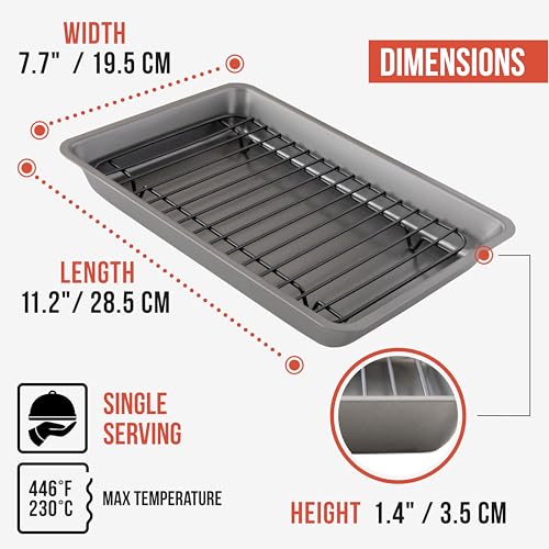 Nonstick Carbon Steel Small Roasting Pan with Rack (Mini)