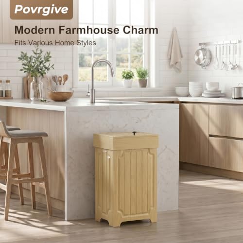 Dog Proof Kitchen Trash Can (Wood)