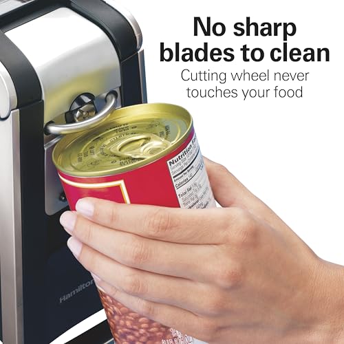Smooth Touch Electric Can Opener With Easy Push Down Lever (Stainless Steel Kitchen Scissors)