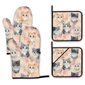 Cute Cat Oven Mitts and Pot Holders (Cute Cat)