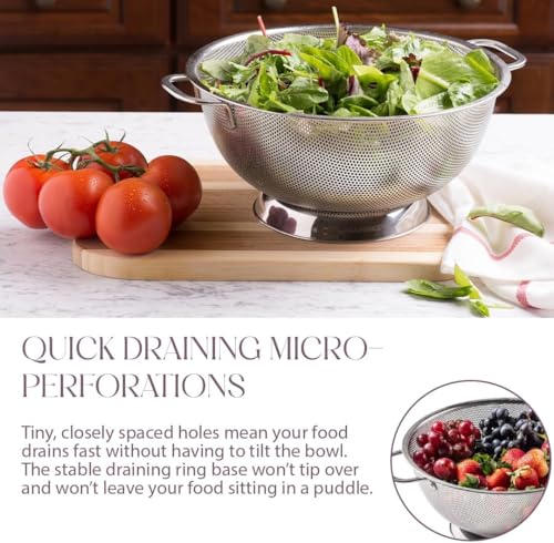 Stainless Steel Colander for Kitchen (5 Quart)