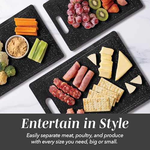 Non Slip Cutting Board Set (4 Cutting Boards / Black)