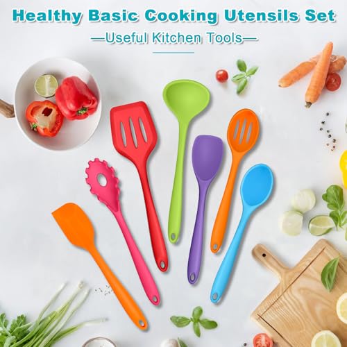 Silicone Cooking Utensil Set of 7 (Multicolor)
