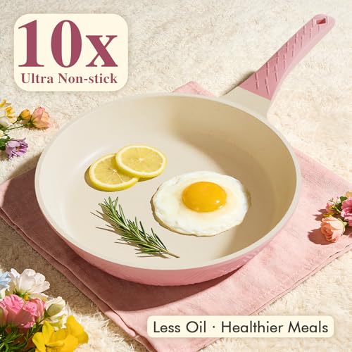 26PCS Pots Pans Set Non Stick Cookware (Pink)