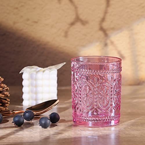 10oz Drinking Glasses Set of 4 (Pink / 4Pack 10oz)