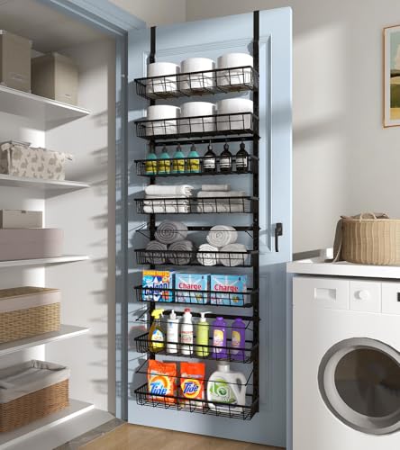 Over The Door Pantry Organizer (Black / 8-Tier)