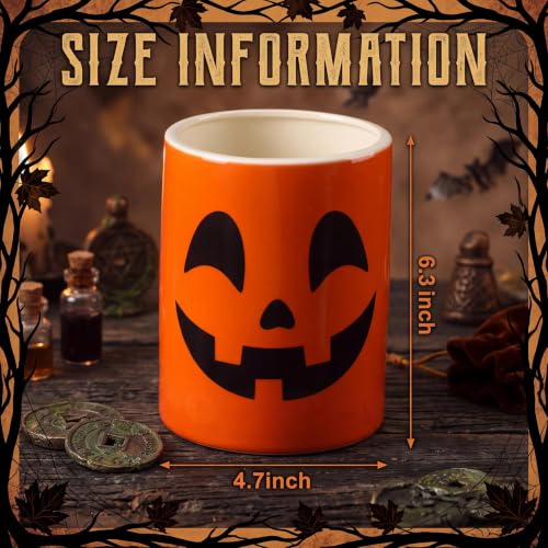 Halloween Ceramic Utensil Holder (Halloween Pumpkin / 4.72 x 6.3 Inches/ 12 x 16 cm)