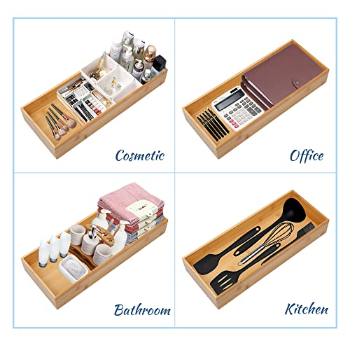 Bamboo Drawer Organizer (Bamboo / 12*3*2.6 inch)