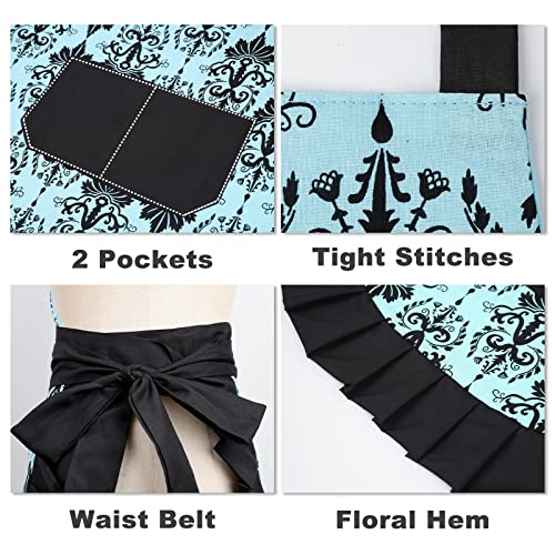 Kids Aprons for Girls with Pockets (Blue-child)