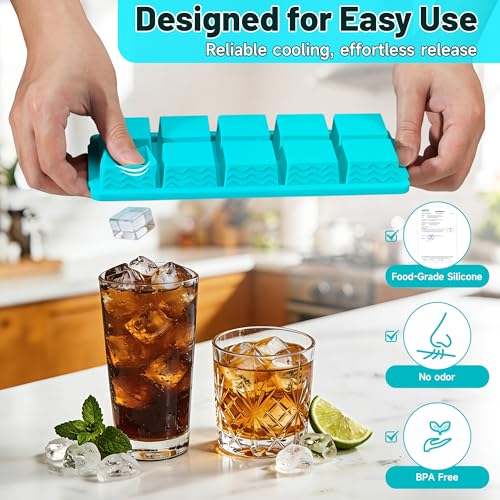 2 Tbsp Ice Cube Tray with lid (10-cube,blue)