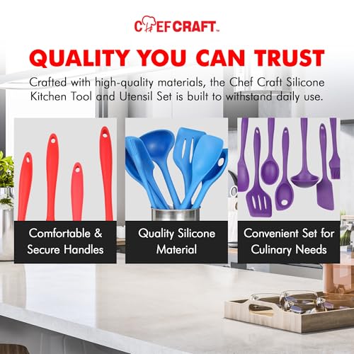 Premium Silicone Kitchen Tool and Utensil Set (7 Piece Set / Green)
