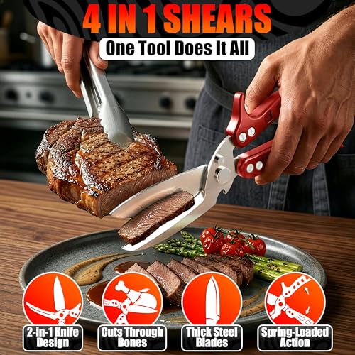 Kitchen Shears Heavy Duty (Red)